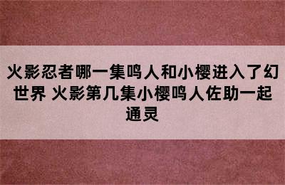 火影忍者哪一集鸣人和小樱进入了幻世界 火影第几集小樱鸣人佐助一起通灵